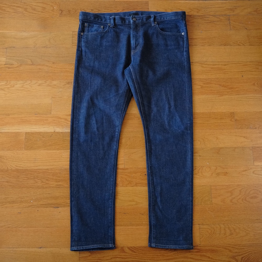 Uniqlo Jeans Men's Slim Straight Dark Wash Denim Cotton Spandex Size 38x34